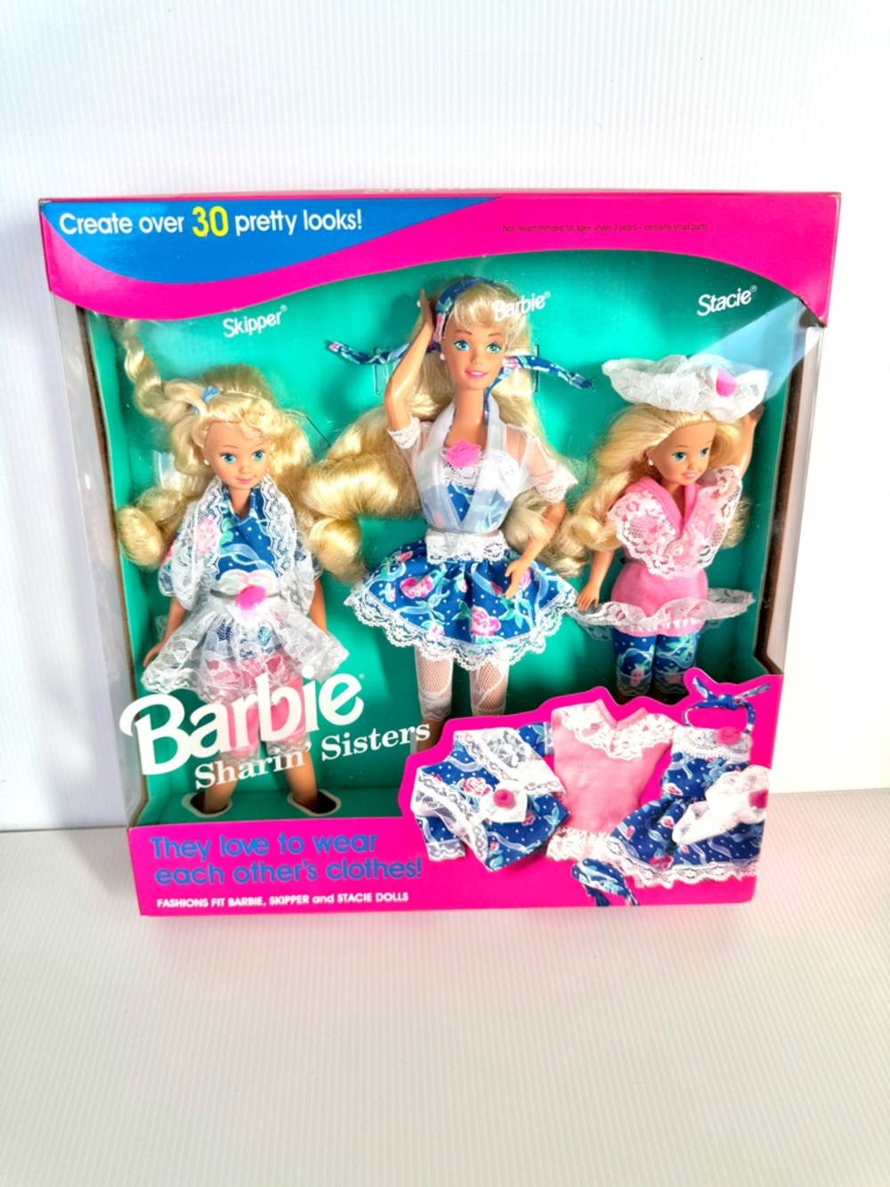 Barbie Sharing Sisters Doll Set - Pink, Blue & White